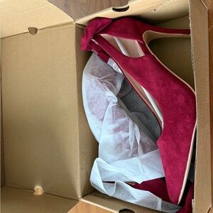 Suede Burgundy Women's Heels
